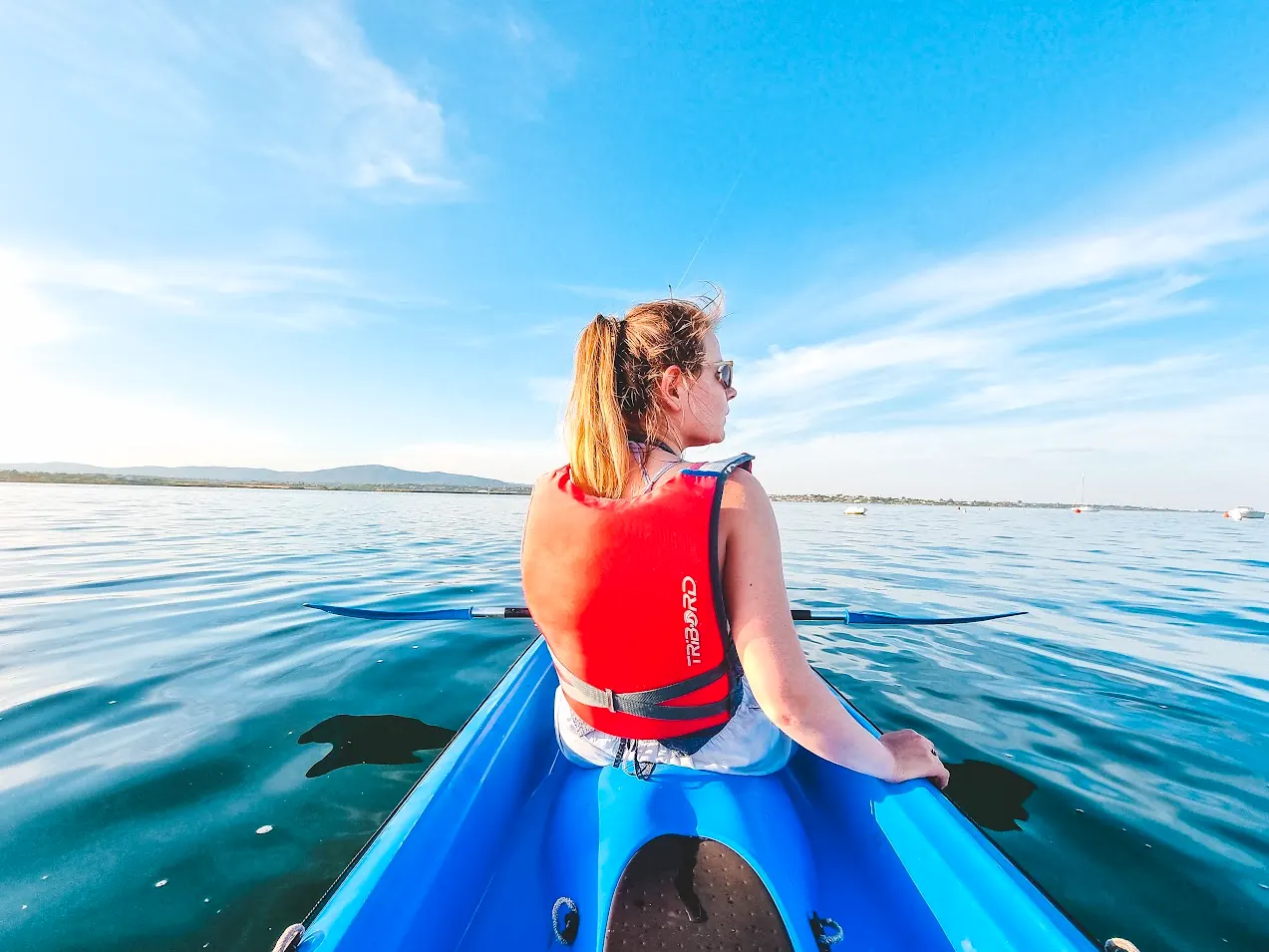 Guest paddling towards the channels of the Ria Formosa